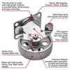 Picture of 4 All Steel Swivel Plate Caster Wheels w Brake Lock Heavy Duty High-Gauge Steel Gray (3" with Brake)