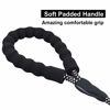 Picture of NTR 50FT Long Dog Leash, Black Rope Dog Leash with Swivel Lockable Hook and Comfortable Padded Handle, Dog Training Leash Lead for Walking, Hunting, Camping, Backyard for Small Medium and Large Dogs