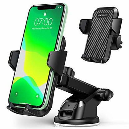 Picture of VANMASS Universal Car Phone Mount,【Patent & Safety Certs】Upgraded Handsfree Stand, Dash Windshield Air Vent Phone Holder for Car, Compatible iPhone 11 Pro Xs Max XR X 8 7 6, Galaxy s20 Note 10 9 Plus