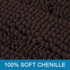 Picture of Bath Rugs for Bathroom Non Slip Bath Mats Extra Thick Chenille Striped Bath Rug Runners 47" x 17" Absorbent Fluffy Soft Shaggy Mats Dry Fast Plush Area Carpet for Bath Room - Chocolate