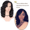 Picture of Lady Miranda Loose Wave Lace Part Wig Pure Color Nature Curly Synthetic Heat Resistant Weave Full Wigs for Women(Black)