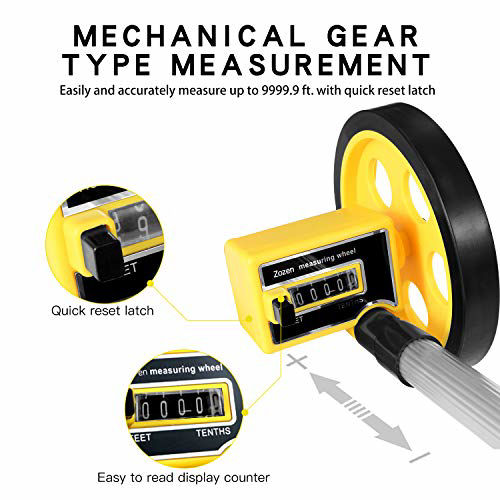 GetUSCart Zozen Measuring Wheel Collapsible 4Inch Measure Wheel with