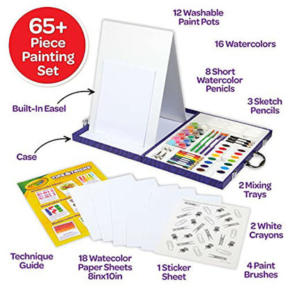 Picture of Crayola Table Top Easel & Paint Set, Kids Painting Set, 65+ Pieces, Gift for Kids