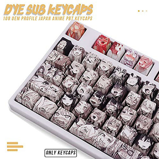 Keycaps 108 PBT Dye Sublimation OEM Profile Japanese Anime Keycap for Cherry Mx Gateron Kailh Switch Mechanical Keyboard Anime Keycap 