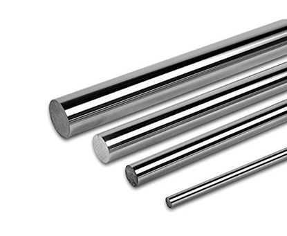 Picture of PDTech 6mm, 8mm, 10mm, 12mm, 16mm, 20mm, 25mm, and 30mm diameter bearing rod for linear motion, hardened steel chrome plated, custom cut length: (12mm dia / 1001mm - 1250mm)