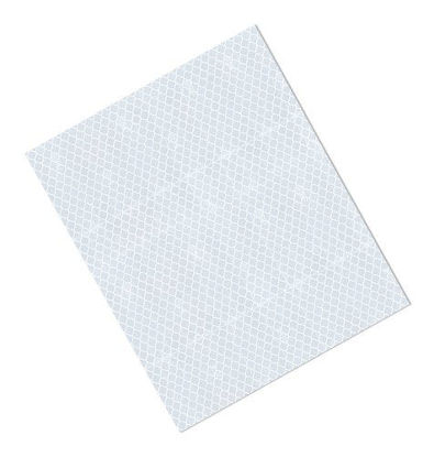 Picture of 3M 3430 White Micro Prismatic Sheeting Reflective Tape (Pack of 10) - 6 in. (W) X 9 (L). Non Metalized Rectangle Adhesive Tape. Safety Tape