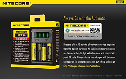 Picture of NITECORE New i4 2016 universal smart battery Charger with Ac and 12V DC (Car) power cords with EdisonBright BBX3 battery carry case