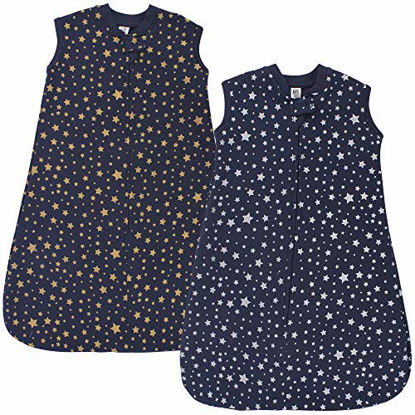 Picture of Hudson Baby Unisex Baby Premium Quilted Sleeveless Sleeping Bag and Wearable Blanket, Metallic Stars, 12-18 Months