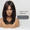 Picture of HAIRCUBE Long Dark Brown Wigs for Women, Synthetic Hair Wig with Bangs for Daily Use