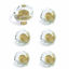 Picture of 6 Pack Glass Crystal Knobs Brass Drawer Pull Cabinet Handle Gold Furniture Hardware for Dresser Kitchen (Polygon)