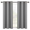 Picture of NICETOWN Bedroom Curtains Blackout Drapery Panels, Three Pass Microfiber Thermal Insulated Solid Ring Top Blackout Window Curtains/Drapes for Small Window (2 Panels, 42 x 54 Inch, Silver Grey)
