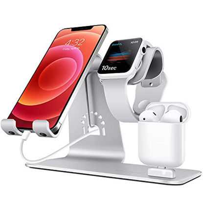 Picture of Bestand 3 in 1 Stand Holder for iPhone Mobile Phone iWatch Apple Watch and Charging Stand Station for Airpods Only (Patented, Airpods Charging Case Not Included)