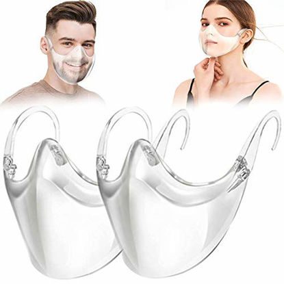 Picture of 2 Pack Face Shiéld, Upgraded Transparent Face Shiéld for Adult, Reusable Clarity Face Másks,Protect the Nose and Mouth of Men and Women