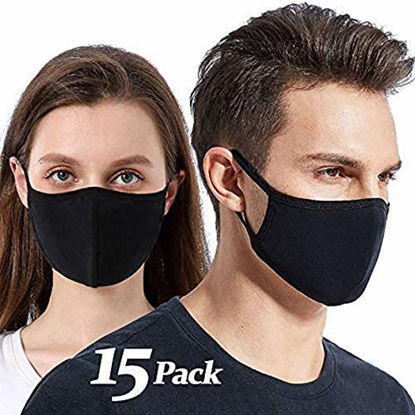Picture of Facial Protection Filtration 95%, Anti-Fog, Dust-Proof With activated carbon filter Adjustable Headgear Nose wire Full Face Protection Masks(15 pcs)