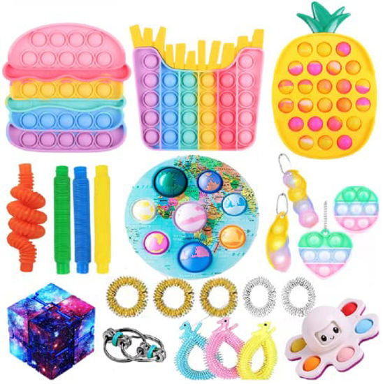 GetUSCart- Fidget Toy Pack, Cheap Sensory Fidget Pack, Fidget Toys Set  Stress Relive Squeeze Toys with Pop (Fidget Pack)
