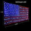 Picture of (2021 New) FUNIAO American Flag Lights, 420 LED USA Flag Net Lights, Indoor Outdoor Waterproof Patriotic Lights Hanging Ornaments for Christmas, Patriot Day, Independence Day