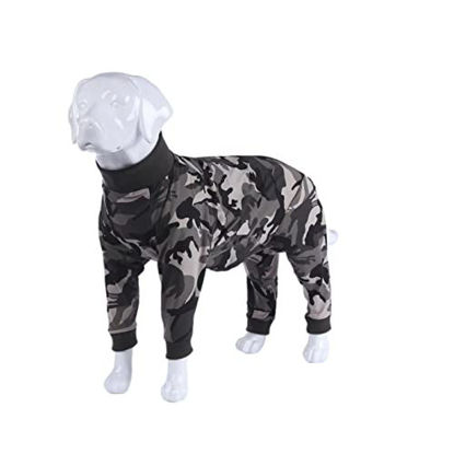 Picture of Xqpetlihai Dog Onesie Surgery Recovery Suit for Medium Large Dogs Recovery Shirt for Abdominal Wounds or Skin Diseases Bodysuit Dogs Pajamas for Shedding Allergy Anti Licking(XS,Camo)
