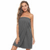 Picture of Orrpally Women Bath Wrap Spa Towel & Hair Towel Lightweight Terry Cloth Wrap Adjustable Bathrobe Grey S/M