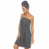 Picture of Orrpally Women Bath Wrap Spa Towel & Hair Towel Lightweight Terry Cloth Wrap Adjustable Bathrobe Grey S/M
