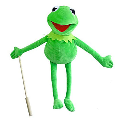 Picture of with Detachable Control Wooden Rod Kermit Frog Puppet, The Puppet Movie Show Soft Stuffed Plush Toy
