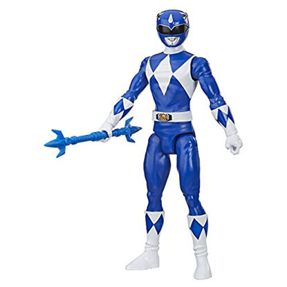 Picture of Power Rangers Mighty Morphin Blue Ranger 12-Inch Action Figure Toy Inspired by Classic Power Rangers TV Show, with Power Lance Accessory