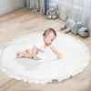 Picture of Abreeze Baby Cotton Play Mat Soft Crawling Mat White Detachable Washable Game Blanket Floor Playmats Kids Infant Child Activity Round Rug Home Room Decor