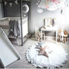 Picture of Abreeze Baby Cotton Play Mat Soft Crawling Mat White Detachable Washable Game Blanket Floor Playmats Kids Infant Child Activity Round Rug Home Room Decor