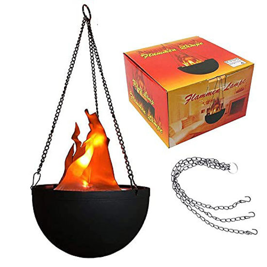 Hanging Flame Light Great Halloween Decoration Hanging Flame-Small LED Fake Fire Flame Simulated Flame Effect Light 3D Campfire Centerpiece for Christmas Party Festival Night Clubs Atmosphere 