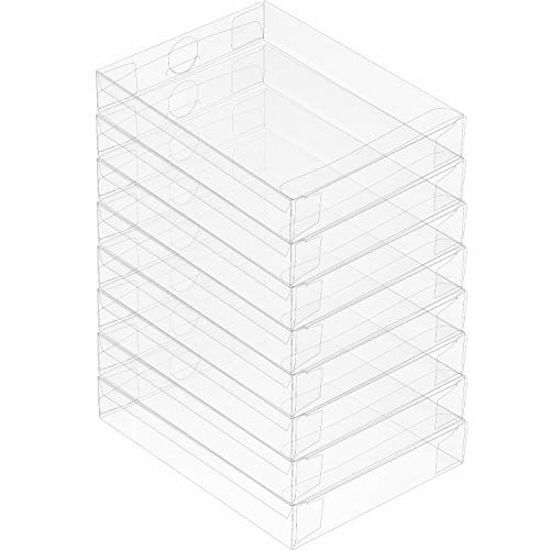 Picture of 50 Pack Clear Plastic Boxes Transparent Crystal Boxes Greeting Card Photo Storage Cases Fold Design Protects Boxes (A2: 4.53 x 1.02 x 5.91 Inch)