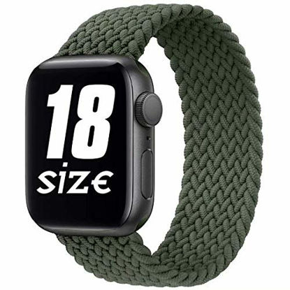 Picture of GBPOOT Sport Watch Bands Compatible with Nylon Braided Solo Loop Apple Watch Band 38mm 40mm 42mm 44mm,Soft Stretchy Braided Wristband for Iwatch Series 1/2/3/4/5/6/SE