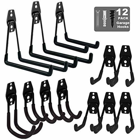 GetUSCart- Garage Hooks Heavy Duty 12 Pack, Steel Garage Storage