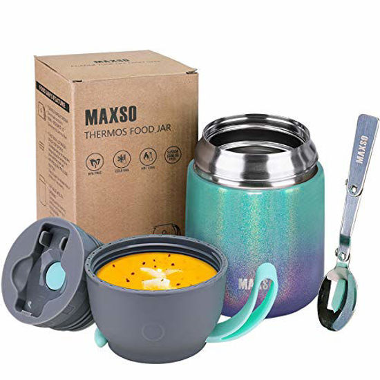 Adorever Food Thermos for Hot Food, Insulated Food Jar 17 oz Vacuum  Insulated Stainless Steel Lunch Soup Thermos Wide Mouth Leak Proof