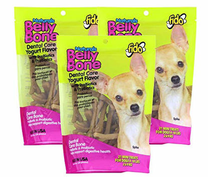 Picture of (3 Pack) Fido Belly Dog Bone, Digestion Aid w/ Prebiotic and Probiotic Enzymes, Mini, 21 Bones each