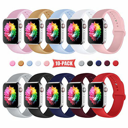 Picture of Younsea Watch Band Compatible with Apple Watch 44mm 42mm 40mm 38mm, Soft and Skin-Friendly Silicone Replacement Strap, Compatible for iWatch Series 5/4/3/2/1
