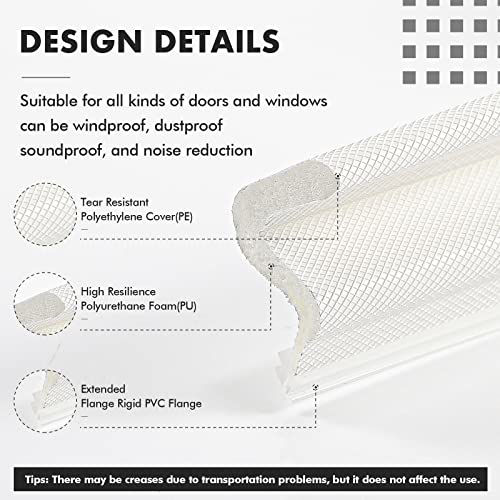 GetUSCart Door Weather Stripping Soundproof Door Seal Strip Vshaped