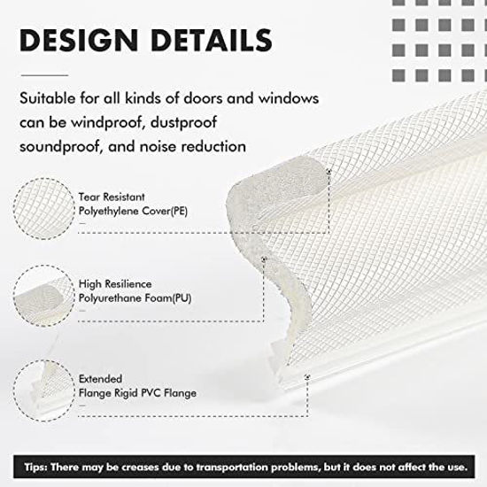 GetUSCart Door Weather Stripping Soundproof Door Seal Strip Vshaped
