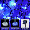Picture of Bigger Snowflake Solar String Lights 80 LED 33 Feet 8 Modes Waterproof Solar Powered String Fairy Lights for Patio Home Gardens Outdoor Holiday Christmas Tree Party Decorations (Blue Light)