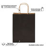 Picture of Black Paper Bags with Handles - 8X4X10 inches 100 Pcs. Paper Shopping Bag, Bulk Gift Bags, Party Bags, Favor Bags, Goody Bags, Take-Out Bags, Merchandise Retail Bags, 80% PCW Cub Size