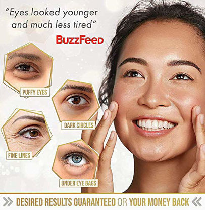 Picture of 24K Gold Eye Mask- 50 Pairs - Puffy Eyes and Dark Circles Treatments - Look Less Tired and Reduce Wrinkles and Fine Lines Undereye, Revitalize and Refresh Your Skin.