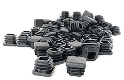 Picture of 3/4 Inch Square Tubing End Cap 100PK (14-20 Gauge Wall Tubing) Plastic Plugs/Square End Caps/Plastic End Caps/Square Plug/Square Plastic Plug/by EZENDS  (100)