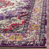 Picture of SAFAVIEH Monaco Collection MNC243P Boho Chic Medallion Distressed Non-Shedding Living Room Bedroom Accent Rug, 2'2" x 4', Violet / Fuchsia