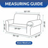 Picture of KEKUOU Stretch Loveseat Sofa Slipcover 1 Piece Couch Sofa Cover (55"-79") Furniture Protector 2 Seater Sofa with Elastic Bottom for Kids,Pet.Jacquard Small Checked Pattern Fabric(Medium,Silver)