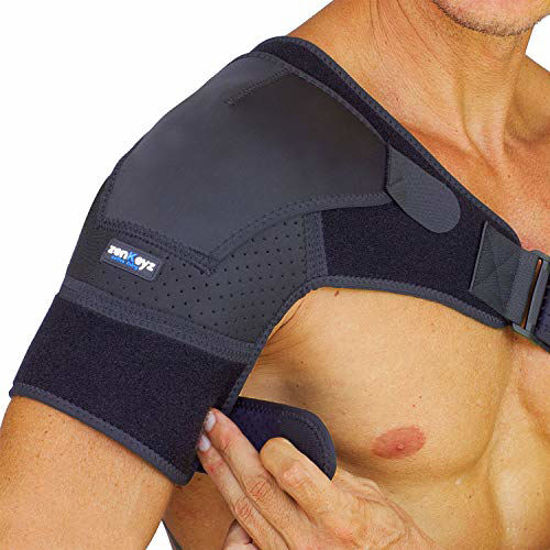 GetUSCart- Copper Compression Recovery Shoulder Brace - for men women for  Torn Rotator Cuff Support, Tendonitis, Dislocation, Bursitis, Stability Support  Shoulder Sleeve by ZENKEYZ (Copper Black, Small/Medium)