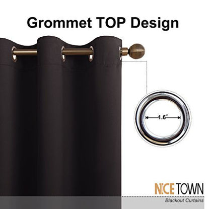 Picture of NICETOWN Drapes for Sliding Glass Door - Thermal Insulated Door Blinds, Patio Door Curtains, Vertical Blinds for Window (Toffee Brown, 100 inches x 84 inches)