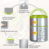 Picture of Lille Home Vacuum Insulated Stackable Stainless Steel Thermal Lunch/Snack box, 2-Tier Bento /Food Container with Lunch bag, Smart Diet, Weight Control, 32 Ounces, Green