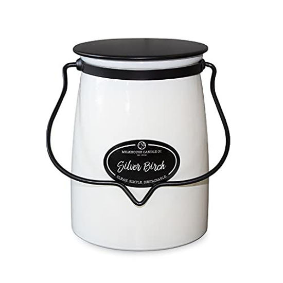 Picture of Milkhouse Candle Company, Creamery Glow Collection Scented Soy Candle: Butter Jar Candle, Silver Birch, 22-Ounce