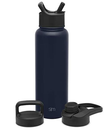 Picture of Simple Modern Water Bottle with Straw, Handle, and Chug Lid Vacuum Insulated Stainless Steel Metal Thermos | Half Gallon Reusable Leak Proof BPA-Free Flask | Summit Collection | 64oz, Winter White