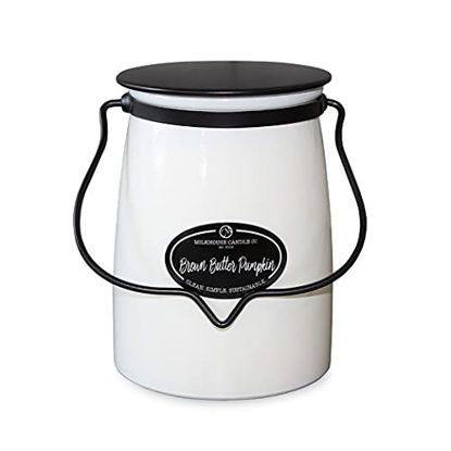 Picture of Milkhouse Candle Company, Creamery Glow Collection Scented Soy Candle: Butter Jar Candle, Brown Butter Pumpkin, 22-Ounce