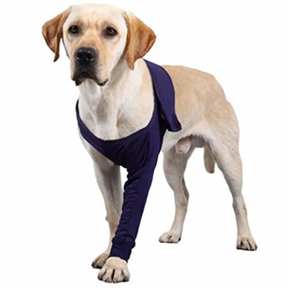 Picture of Xqpetlihai Abrasion Resistant Dog Surgery Recovery Sleeve Pet Wounds Prevent Licking Cone Collar Alternative After Surgery Wear Hip and Thigh Wound Protective Sleeve for Dogs(L)