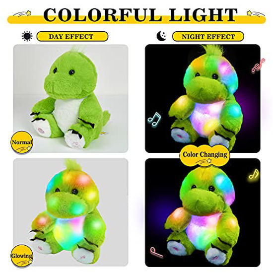 GetUSCart Bstaofy Musical Light Up Dinosaur Stuffed Animal Glow Green
